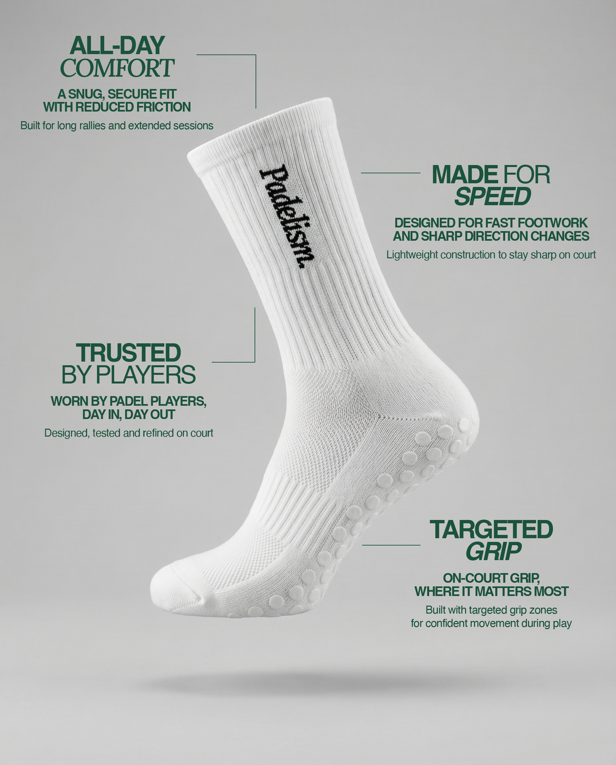 Padel Grip Socks | Non-Slip Performance Socks | Padelism